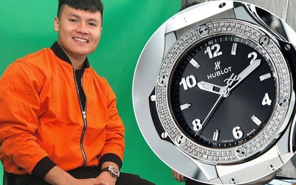 Cầu thủ Quang Hải trong một lần xuất hiện trước công chúng cũng đeo đồng hồ Hublot. 